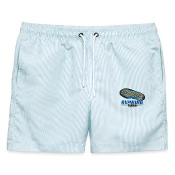 Running Hamburg Laufschuh Stadtkarte - hell - Männer Badeshorts - hellblau gestreift - Vorne - AI Model Male 178 light (178cm)