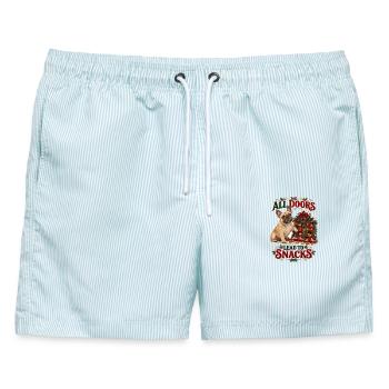  All Doors Lead To Snacks Französische Bulldogge - Männer Badeshorts - hellblau gestreift - Vorne - AI Model Male 178 light (178cm)
