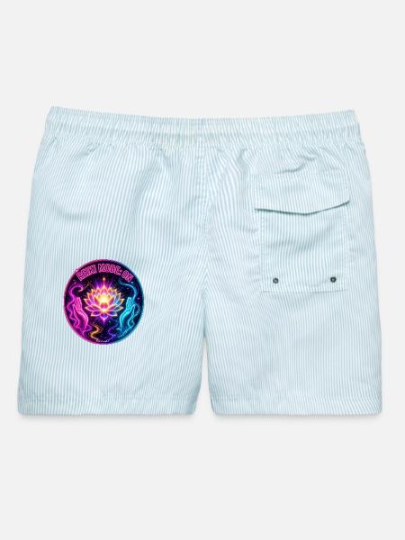 REIKI-MODUS: AN - Männer Badeshorts - hellblau gestreift