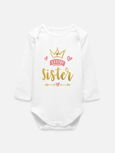 Little Sister Announcement – Baby & Kids Clothes - Baby Organic Long-Sleeved Bodysuit - white