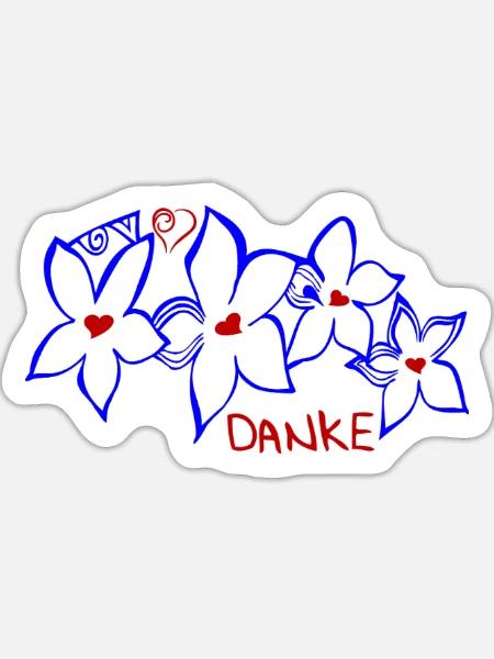 Danke - Sticker Größe XL (35 x 35 cm) - Mattweiß