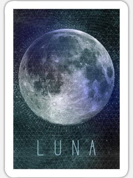 LUNA - Sticker Größe XL (35 x 35 cm) - Mattweiß