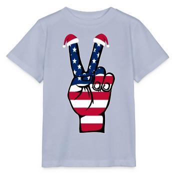 USA Flagge Weihnachten Peace Symbol - Stanley/Stella Kinder T-Shirt MINI CREATOR  - Lavendel-Violett - Vorne - Braiden (125cm)
