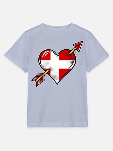 Dänemark Flagge Herz mit Pfeil - Stanley/Stella Kinder T-Shirt MINI CREATOR - Lavendel-Violett