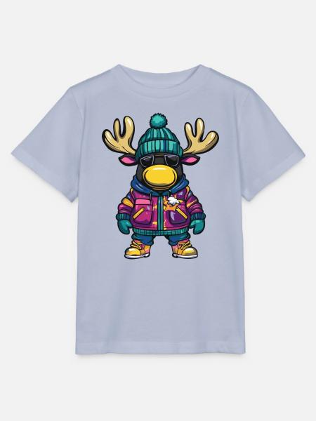 Elch mit Winterjacke und Sonnenbrille - Stanley/Stella Kinder T-Shirt MINI CREATOR  - Lavendel-Violett