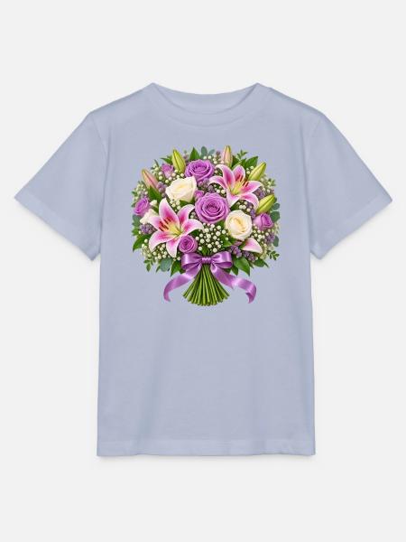 Pastellrosenlilienstrauß mit Lavendel - Stanley/Stella Kinder T-Shirt MINI CREATOR - Lavendel-Violett