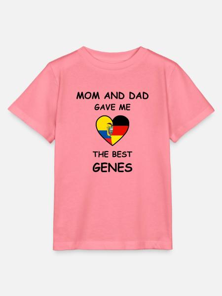 Ecuador Germany Genes Heart - Stanley/Stella Kinder T-Shirt MINI CREATOR  - Pink 