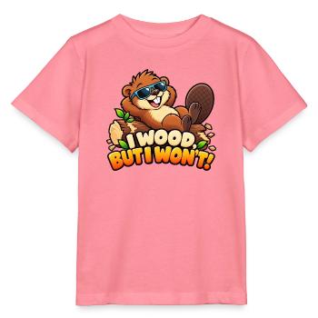 Ich mache Holz, aber ich werde es nicht tun! - Lustiger fauler Biber - Stanley/Stella Kinder T-Shirt MINI CREATOR  - Pink  - Vorne