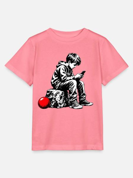 Schwarzweiß Jugend am Handy - Stanley/Stella Kinder T-Shirt MINI CREATOR - Pink