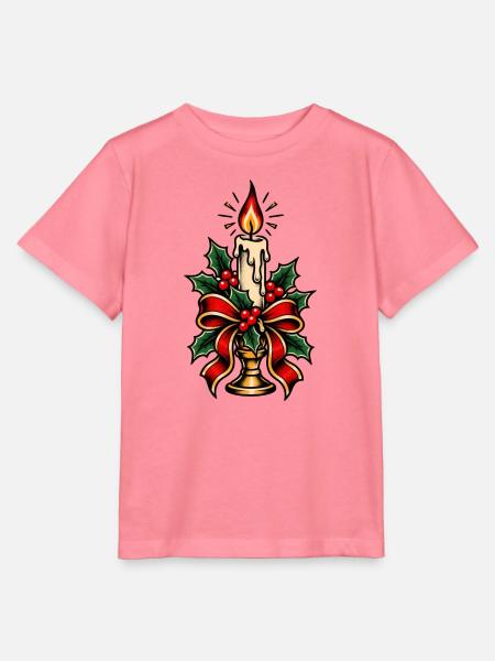 Kerzenbeleuchteter Stechpalmen-Weihnachtsbogen - Stanley/Stella Kinder T-Shirt MINI CREATOR - Pink