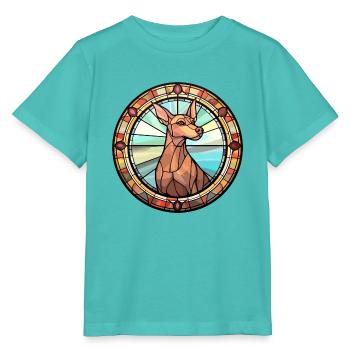 Cirneco Dell Ätna Hunderasse Buntglas Bunt - Stanley/Stella Kinder T-Shirt MINI CREATOR  - Poolblau - Vorne