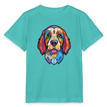 Cao De Castro Laboreiro Hunderasse Aquarellglas - Stanley/Stella Kinder T-Shirt MINI CREATOR  - Poolblau - Vorne