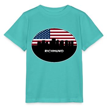 Richmond Virginia USA Flagge Skyline Reise Souvenir - Stanley/Stella Kinder T-Shirt MINI CREATOR  - Poolblau - Vorne