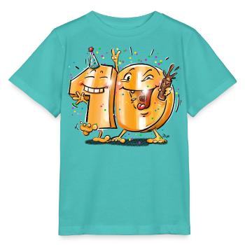 10. Geburtstag - Stanley/Stella Kinder T-Shirt MINI CREATOR  - Poolblau - Vorne