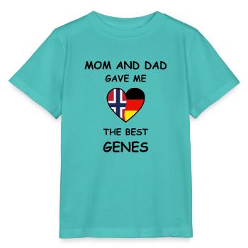 Norwegen und Deutschland - Best Genes Wurzeln - Stanley/Stella Kinder T-Shirt MINI CREATOR  - Poolblau - Vorne