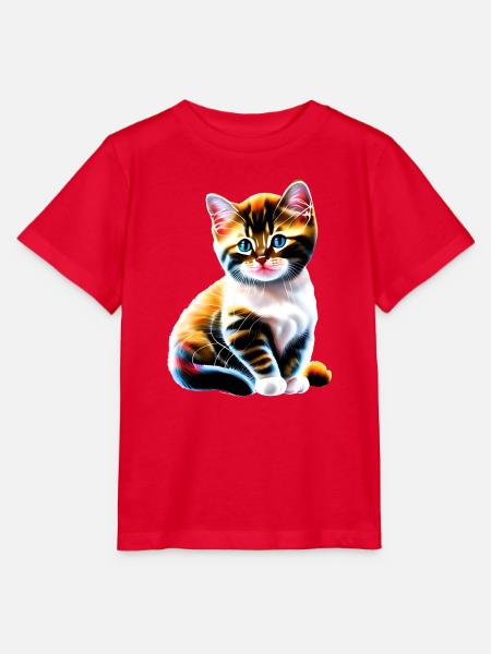 Baby-Weihnachtskatze - Stanley/Stella Kinder T-Shirt MINI CREATOR  - Rot