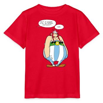 Asterix & Obelix - Obelix Speach Bubbles - Stanley/Stella MINI CREATOR Kids’ T-Shirt - red - Front - Jaiden (125cm)