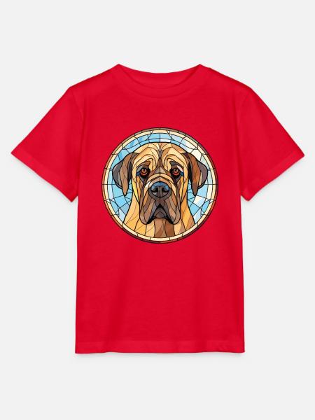 Englische Doggen-Hunderasse Aquarell-Illustration - Stanley/Stella Kinder T-Shirt MINI CREATOR  - Rot