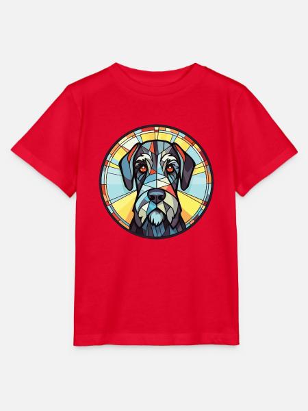 Riesenschnauzer Hunderasse Aquarell Illustration - Stanley/Stella Kinder T-Shirt MINI CREATOR - Rot