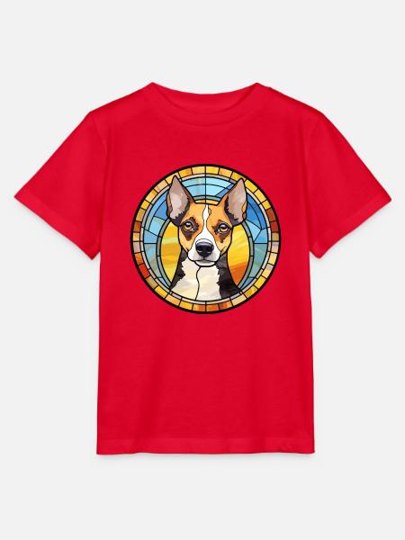 Ratte Terrier Hunderasse Buntes Glas - Stanley/Stella Kinder T-Shirt MINI CREATOR - Rot