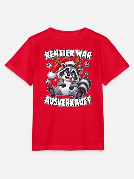 Rentier war ausverkauft Waschbär - Stanley/Stella Kinder T-Shirt MINI CREATOR - Rot