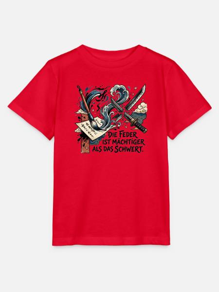 Die_Feder_ist_maechtiger_als_das_Schwert_-_Ukiy - Stanley/Stella Kinder T-Shirt MINI CREATOR - Rot