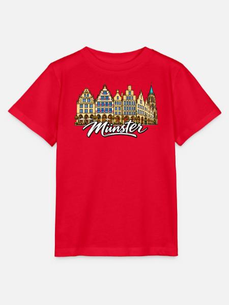Münster Fassadenpanorama - Stanley/Stella Kinder T-Shirt MINI CREATOR  - Rot
