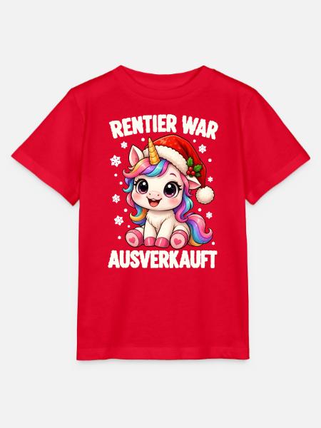 Rentier War Ausverkauft Einhorn - Stanley/Stella Kinder T-Shirt MINI CREATOR - Rot
