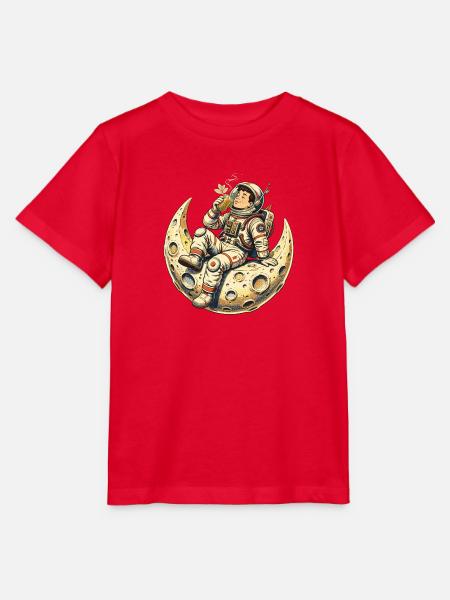Lunar Astronaut Moon Lounge - Stanley/Stella Kinder T-Shirt MINI CREATOR - Rot