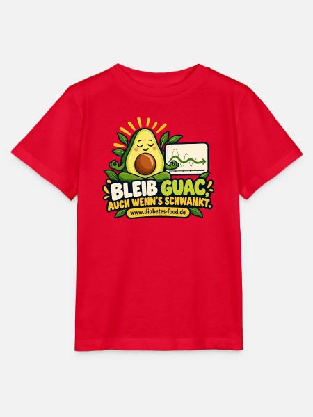 Guac Motivation Avocado Grafik - Stanley/Stella Kinder T-Shirt MINI CREATOR  - Rot