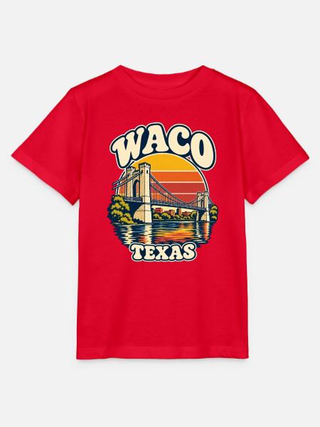 Waco Texas Sunset Bridge Retro - Stanley/Stella Kinder T-Shirt MINI CREATOR - Rot