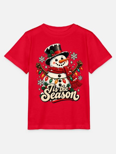 Tis the Season Schneemann-Lichter - Stanley/Stella Kinder T-Shirt MINI CREATOR  - Rot