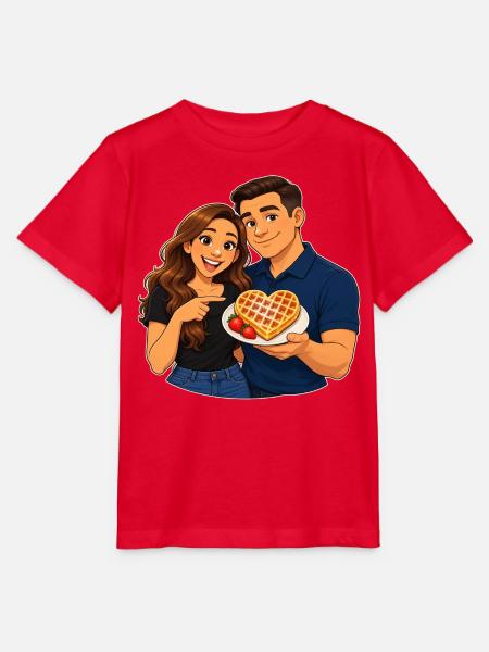 Herzförmiges Waffel-Liebesdate - Stanley/Stella Kinder T-Shirt MINI CREATOR - Rot