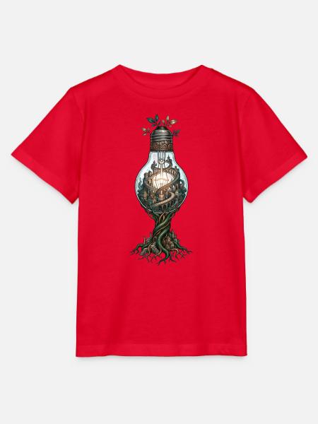 Glühbirne Stadt Baum – Fantasie Kunstwerk - Stanley/Stella Kinder T-Shirt MINI CREATOR - Rot