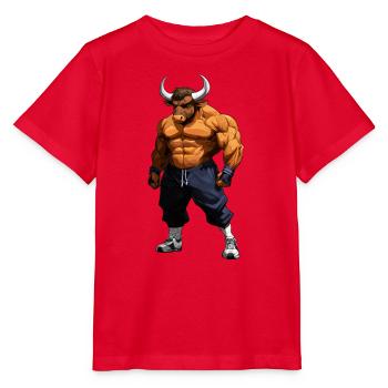 Sport Tiere Stier - Stanley/Stella Kinder T-Shirt MINI CREATOR  - Rot - Vorne - Jaiden (125cm)