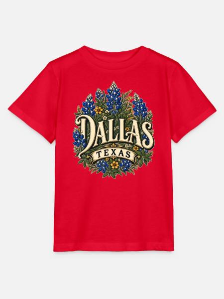 Dallas Texas Blumenbouquet Design - Stanley/Stella Kinder T-Shirt MINI CREATOR - Rot