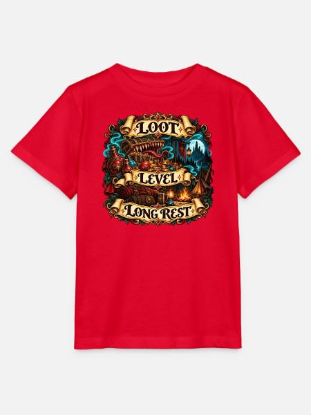 Loot Level Long Rest - Stanley/Stella Kinder T-Shirt MINI CREATOR - Rot