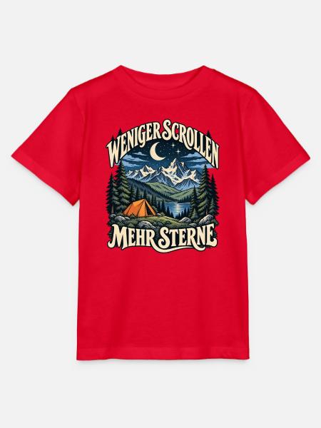 Weniger Scrollen Mehr Sterne - Stanley/Stella Kinder T-Shirt MINI CREATOR - Rot