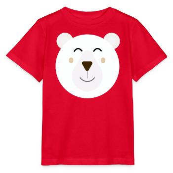 Süßer glücklicher Eisbär - Stanley/Stella Kinder T-Shirt MINI CREATOR  - Rot - Vorne - Jaiden (125cm)