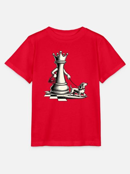 Schachdame mit Hund beim Spaziergang - Stanley/Stella Kinder T-Shirt MINI CREATOR - Rot