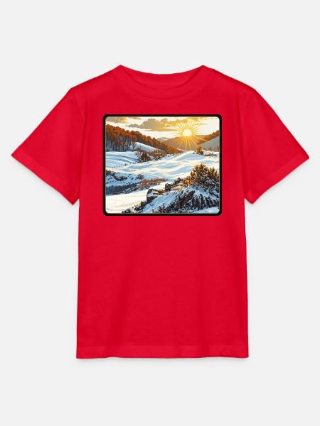 Wintersonnenaufgang in den Bergen - Stanley/Stella Kinder T-Shirt MINI CREATOR - Rot