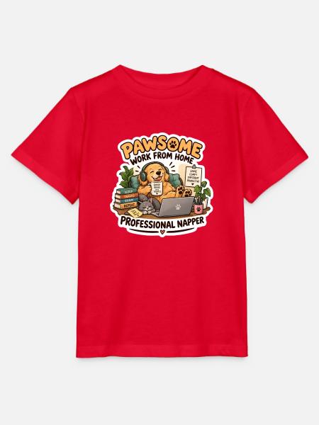 Pawsome Homeoffice Napper - Stanley/Stella Kinder T-Shirt MINI CREATOR  - Rot