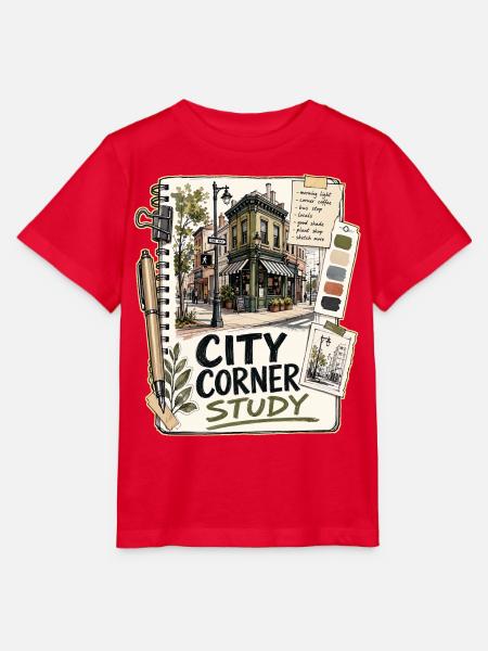 CITY CORNER STUDY - Stanley/Stella Kinder T-Shirt MINI CREATOR - Rot