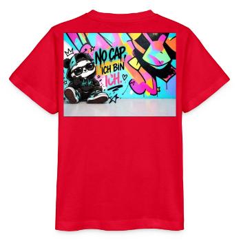 Panda Streetart No Cap IchBinIch - Stanley/Stella Kinder T-Shirt MINI CREATOR  - Rot - Hinten - Jaiden (125cm)