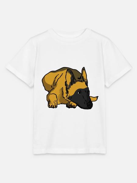 Wachsamer Malinois Gebrauchshund - Stanley/Stella Kinder T-Shirt MINI CREATOR  - Weiß