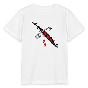 wunde mit sicherheitsnadel - Stanley/Stella Kinder T-Shirt MINI CREATOR  - Weiß - Vorne - Maike (125cm)