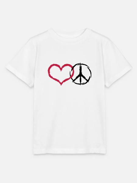Herz und Frieden Symbol Peacezeichen Geschenk - Stanley/Stella Kinder T-Shirt MINI CREATOR - Weiß