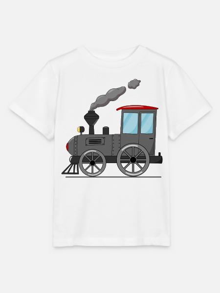 Kinderzug Eisenbahn grau - Stanley/Stella Kinder T-Shirt MINI CREATOR - Weiß