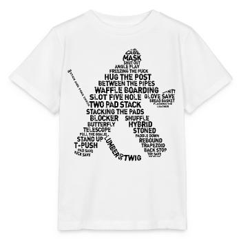 Hockey Goalie Word Art Design - Stanley/Stella MINI CREATOR Kids’ T-Shirt - white - Front - Maike (125cm)