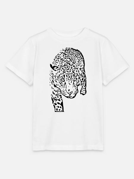 leopard schwarz schwarzer Leopard - Stanley/Stella Kinder T-Shirt MINI CREATOR  - Weiß
